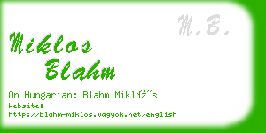 miklos blahm business card